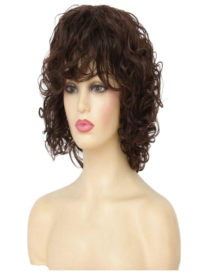 تسيسيس شعر مستعار بني مجعد قصير للنساء من تسيسيز، بطول الكتف، مظهر طبيعي، مناسب للحفلات التنكرية والاستخدام اليومي، شعر مستعار صناعي كامل مع غرة - Image 4